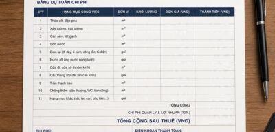 Chi phí cải tạo chung cư Thanh Hóa mới nhất 2026