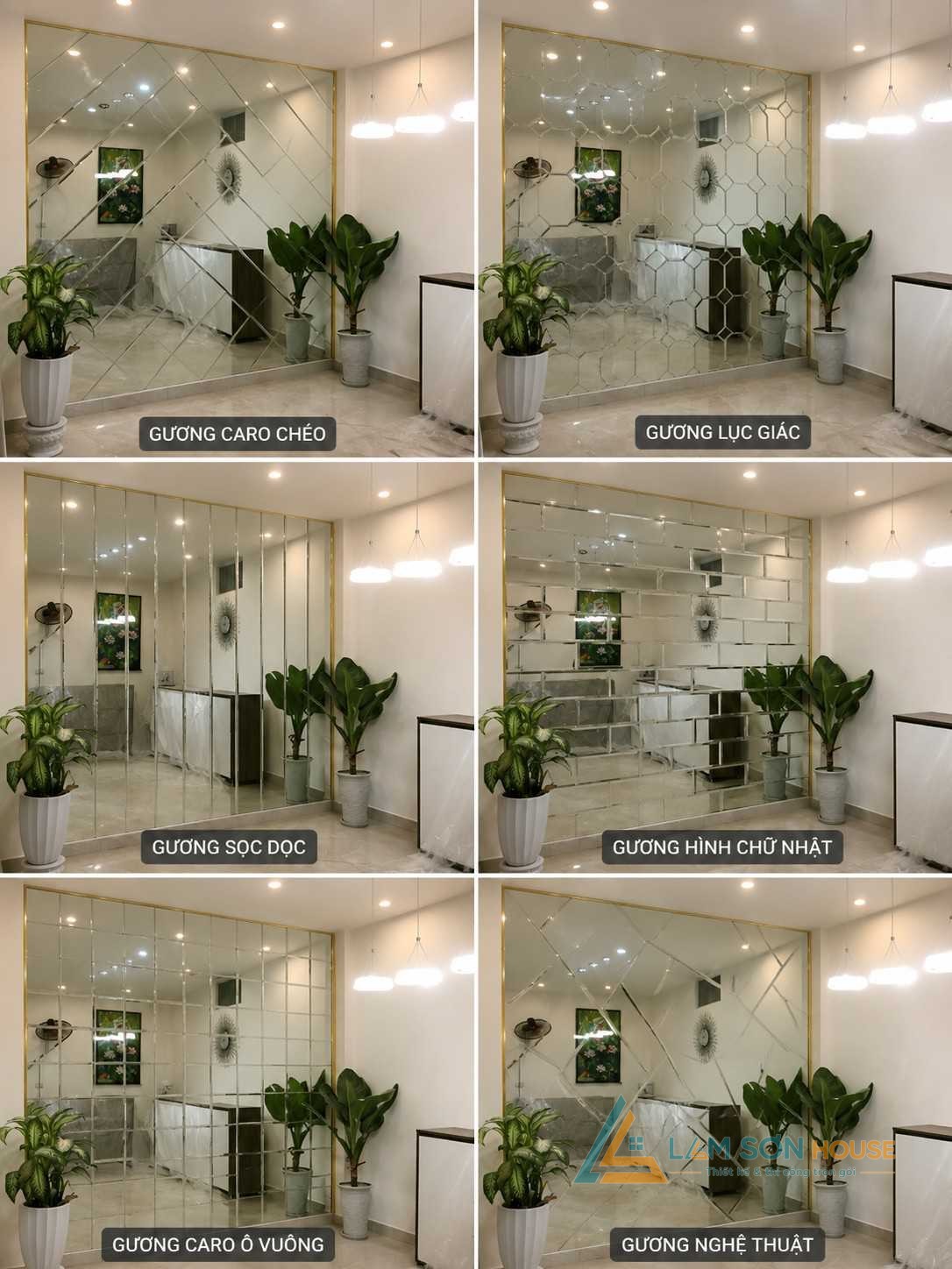gương bỉ trang trí Thanh Hóa - thiết kế gương decor cho phòng ngủ và hành lang