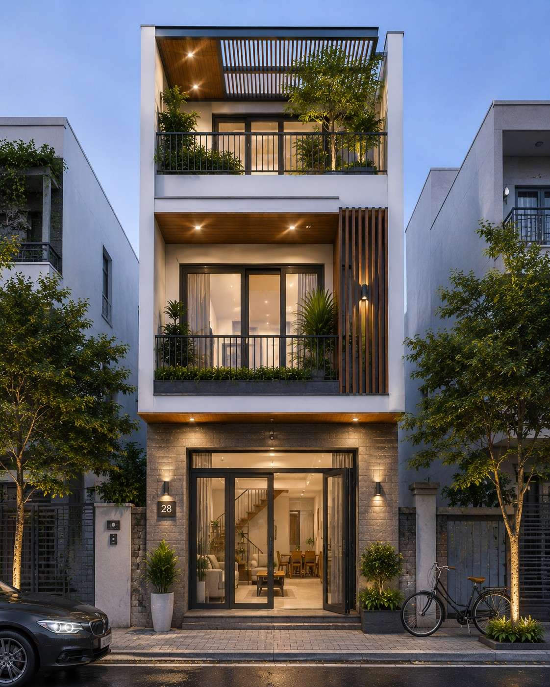 Thiết kế nhà phố diện tích nhỏ đẹp, tối ưu công năng